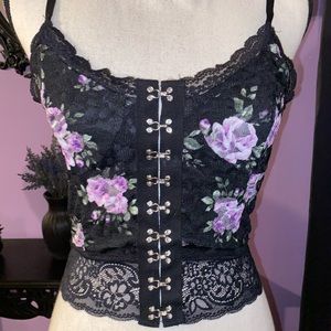 Lace Floral Crop Top